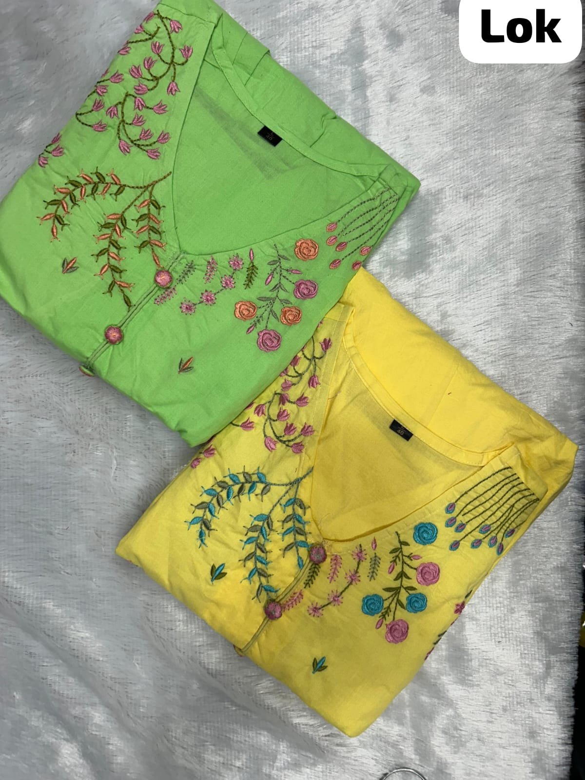 Yellow Floral Cotton Kurta Pant Dupatta Suit Set